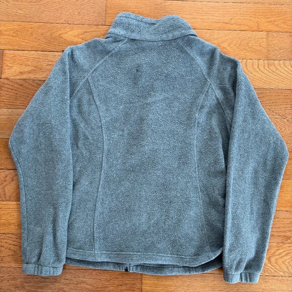 Columbia Full Zip Sweater Womens XL Zip Pockets Fleece Cinch Soft Gray Drawcords - Picture 2 of 6